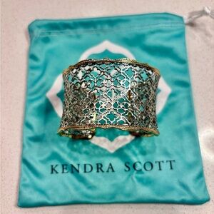 Candice Gold Cuff Bracelet in Silver Filigree Mix